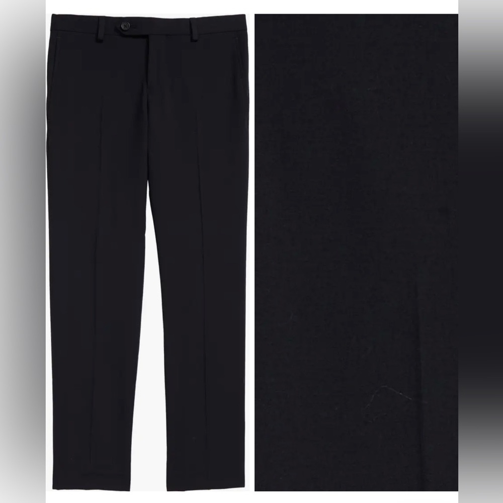 Tallias Flat Front Trousers Dress Pants in Black Boys Size 14R 27” waist